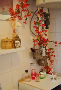 kwiaty w łazience